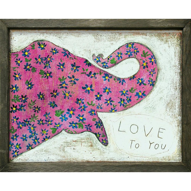 Pink Elephant Art Print|15″ x 19″|23″ x 23″|36″ x 36″|Grey Wood|Gallery Wrap