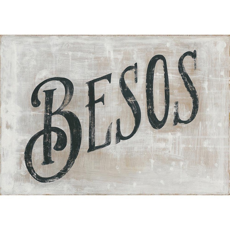 Besos Art Print|25″ x 36″|35″ x 46″|Gallery Wrap|Grey Wood