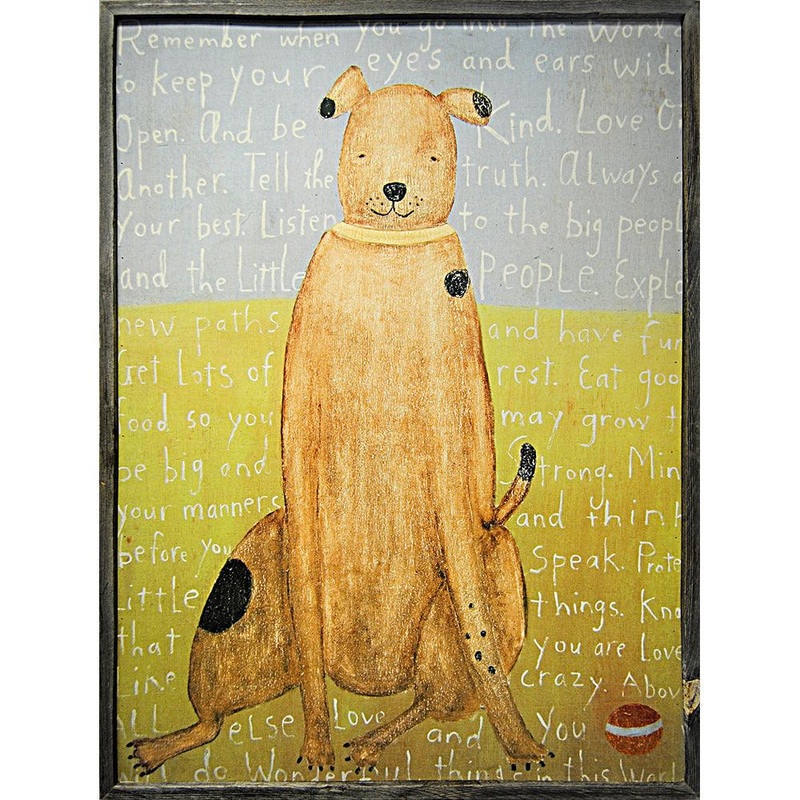 Brown Boy Dog Grey Wood Art Print