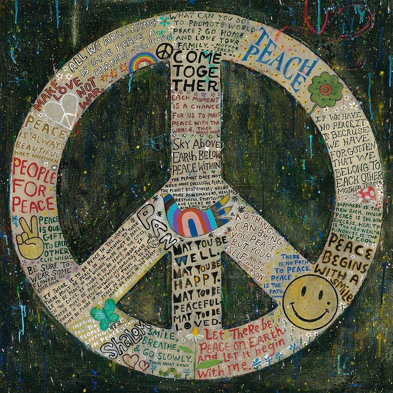 Choose PEACE Art Print|12″ x 12″|23″ x 23″|36″ x 36″|46″ x 46″|Grey Wood|Gallery Wrap