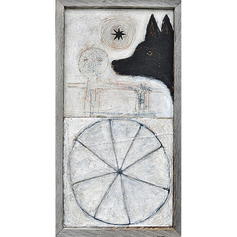 Dog With Wheel Art Print