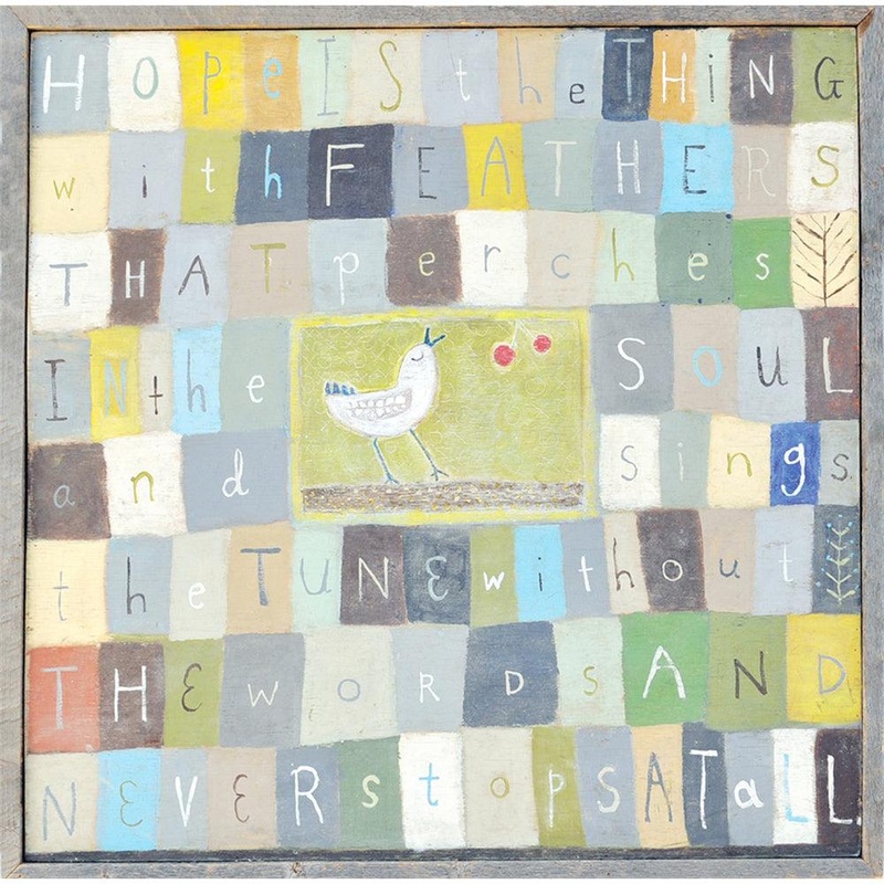 Hope Is The Thing Grey Wood Art Print
