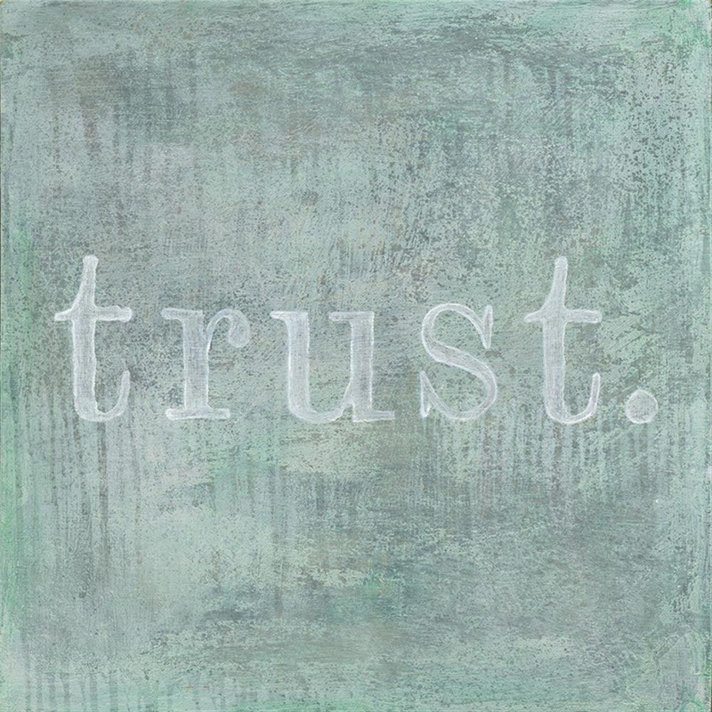 Trust Art Print|23″ x 23″|36″ x 36″|Gallery Wrap|Grey Wood