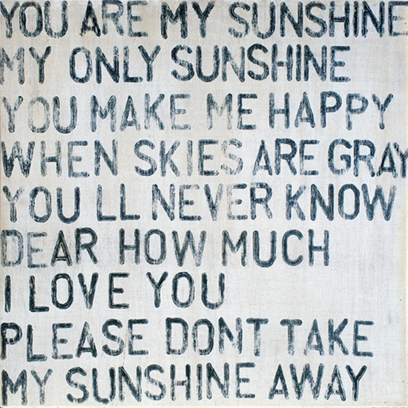 You Are My Sunshine Art Print|23″ x 23″|36″ x 36″|Gallery Wrap|Grey Wood