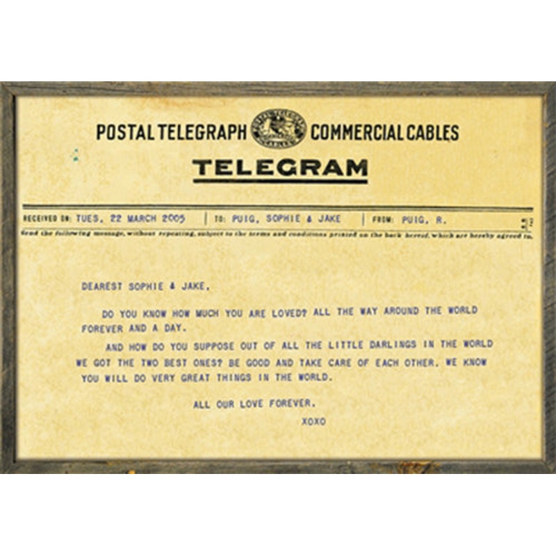 Art Print – Custom Telegram Print – Grey Wood – 46 X 35 by Sugarboo Designs