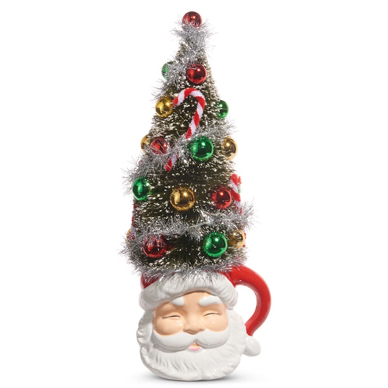 14 Bottle Brush Tree Santa Mug
