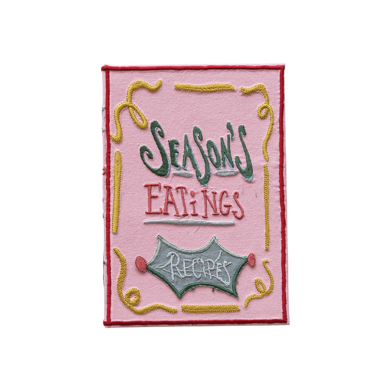 Season’s Eatings Handmade Embroidered Fabric Recipe Book