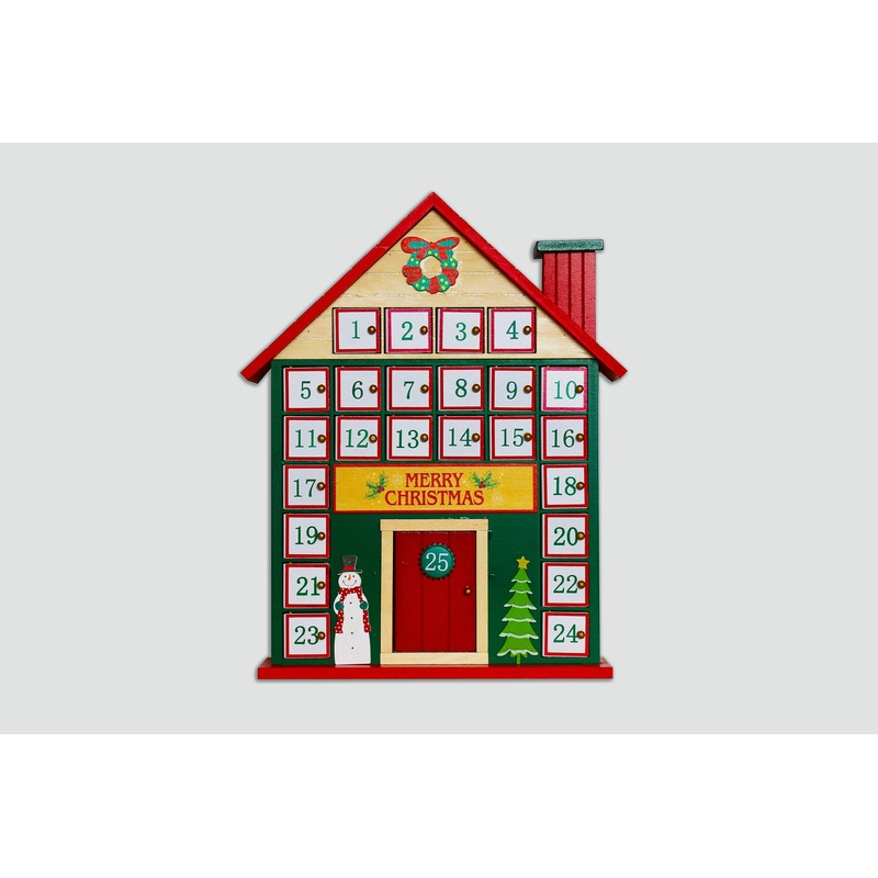 Christmas Cottage Wooden Advent Calendar Wizardi F07M6-17