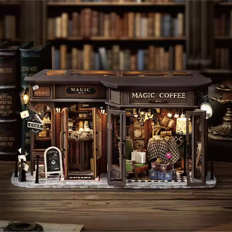 Magic Coffee Dollhouse Kit – Miniature Wizardi Roombox Kit