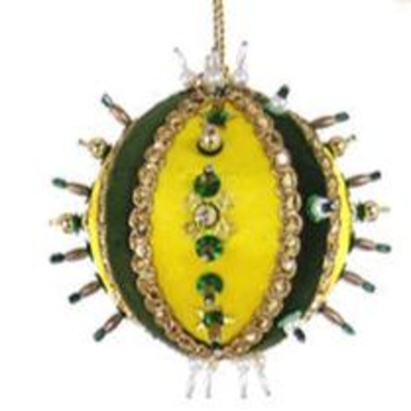 Beaded & Sequined Bauble – YELLOW