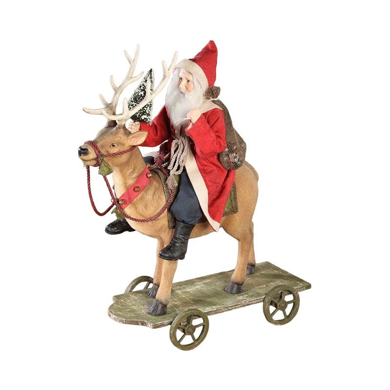 Vintage Santa Riding Reindeer by Bethany Lowe Designs