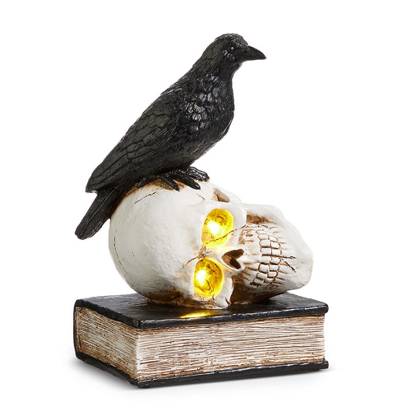 10 Lighted Nevermore Raven And Skull