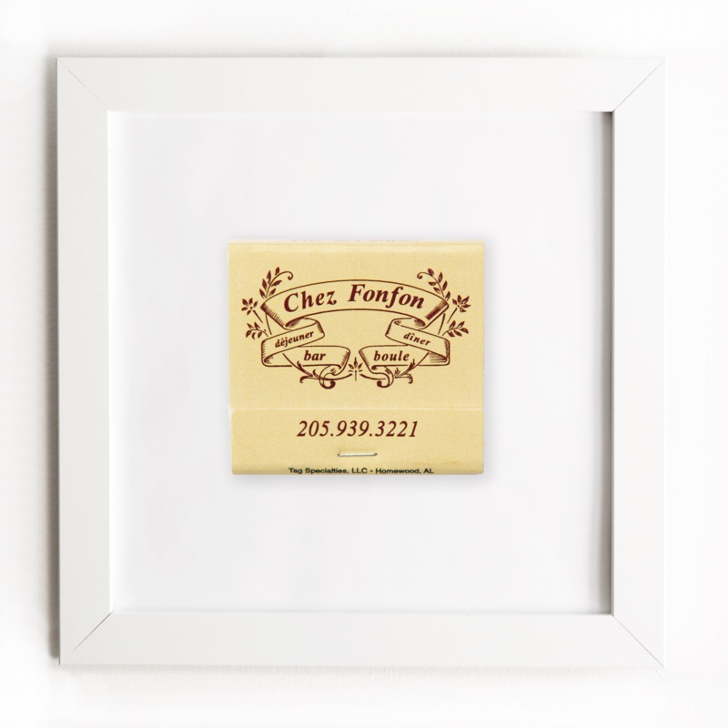 Chez Fonfon (front)|White frame: $135|Black frame: $135|Burl frame: $235|Print Only: $39