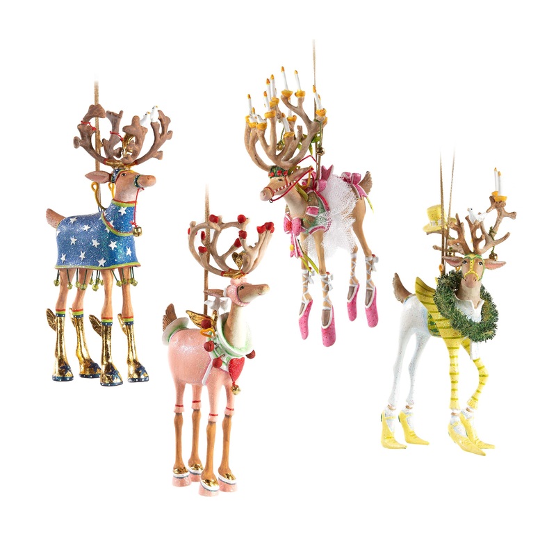 Dash Away Reindeer Ornament Set-B by Patience Brewster