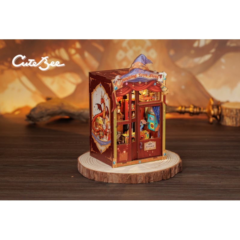 Amazing Toys Store Dollhouse Book Nook Kit – Miniature Wizardi Roombox Kit