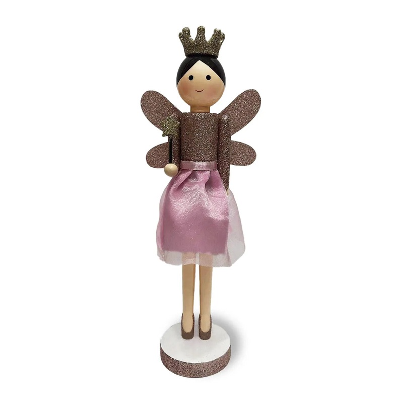 Sparkling Fairy Princess Wooden Nutcracker F07M6-2 Pink