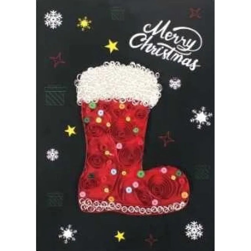 Christmas Sock DIY Making Kit. Paper Quilling Christmas Set F07M3-6-Largestocking
