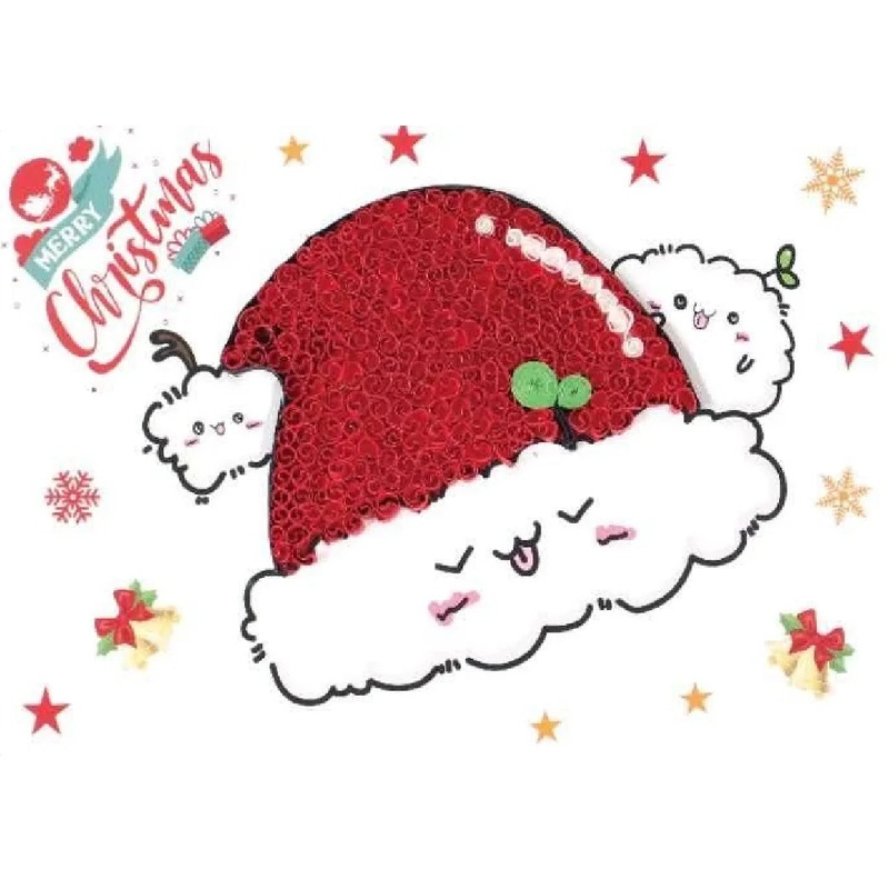 Christmas Hat DIY Making Kit. Paper Quilling Set F07M3-6-Hat