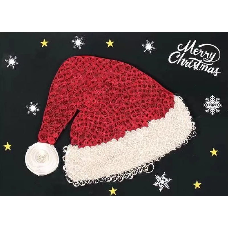 Christmas Hat DIY Making Kit. Paper Quilling Set F07M3-6-Hat2
