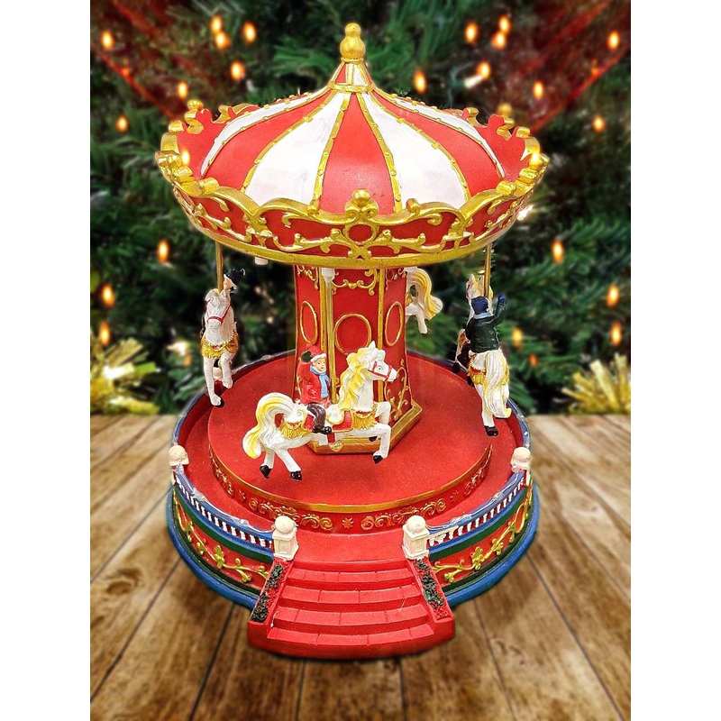 Christmas Carousel Decoration. Christmas Village F07M3-2-FQ22010