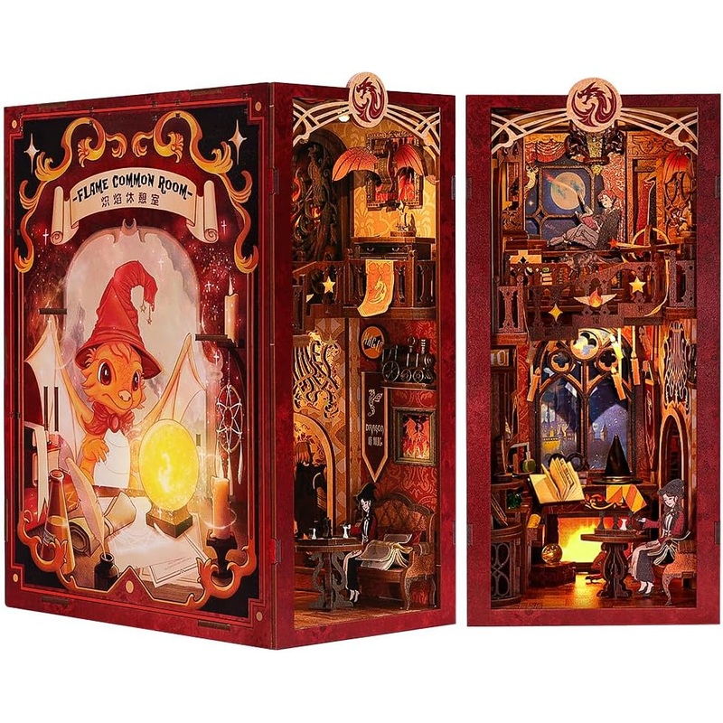 Book Nook Wizardi Miniature – Flame Common Room Roombox Kit