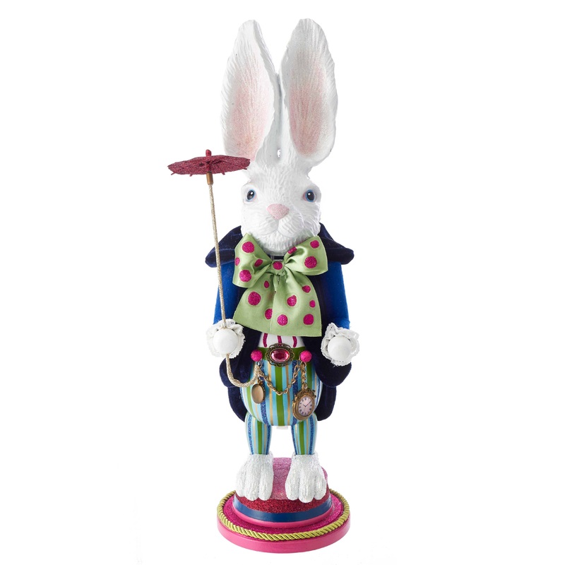 18HOLLYWOOD WHITE RABBIT NUTCRACKER