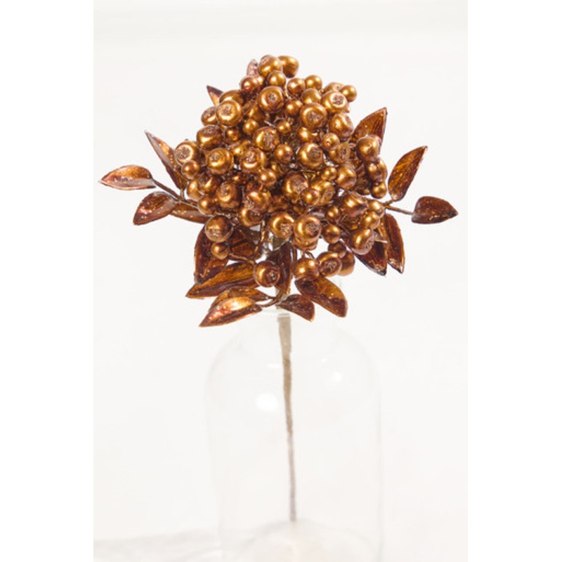 14 Copper Berry Bunch Metallic Stem