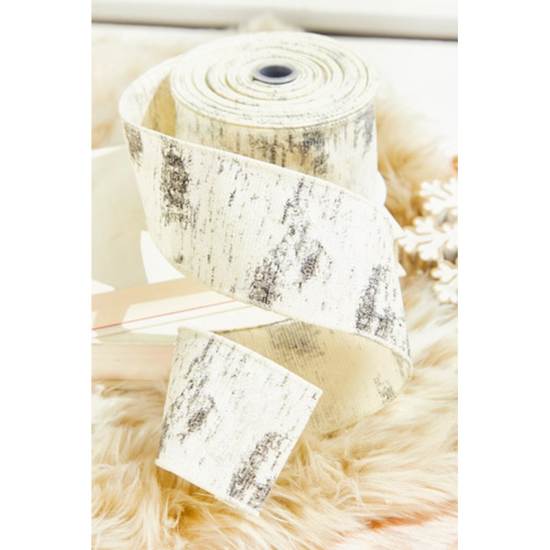 2.5 x 10 Yard Glitter Birch Bark On Cotton