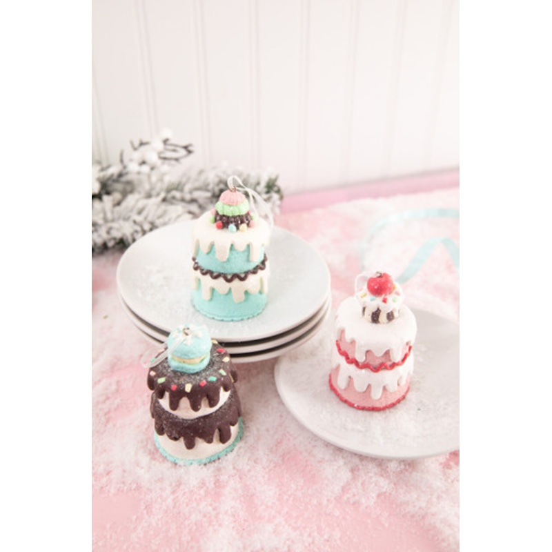 3.5 Clay Dough Holiday Cake Ornament