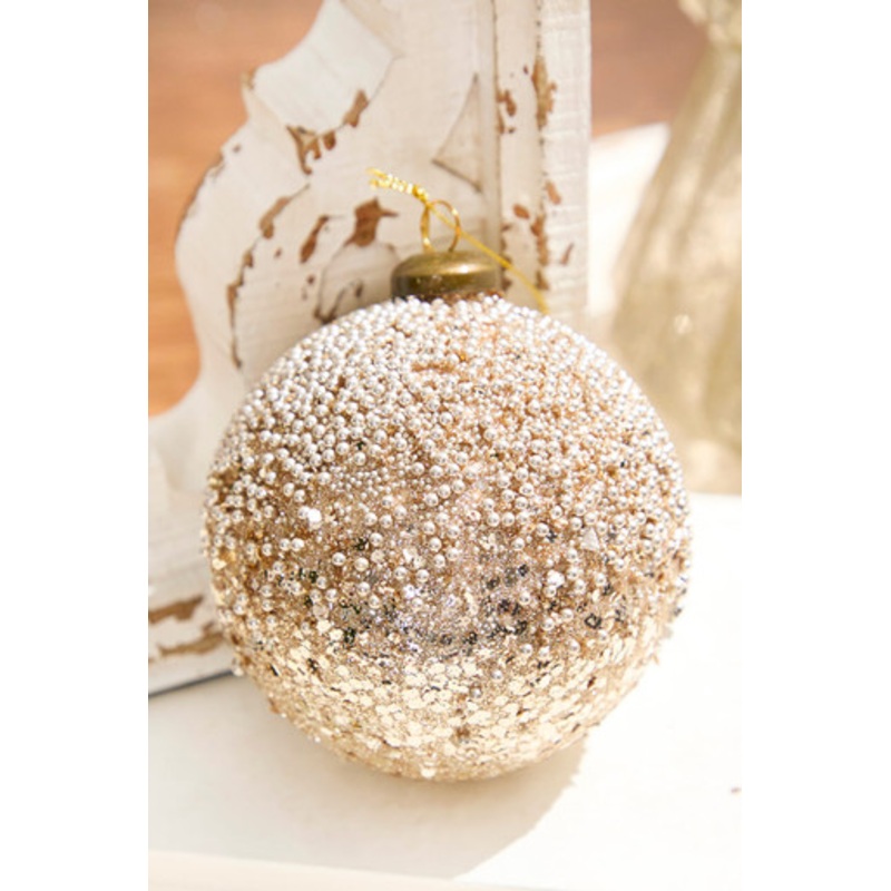 4 Glass Ball Ornament – Platinum