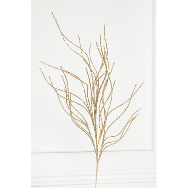 47 Champagne Glitter Sequin Wispy Willow Christmas Spray – Champagne