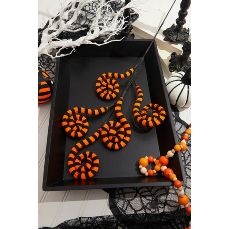 Fabric Stripe Spiral Curly Halloween Spray Orange and Black