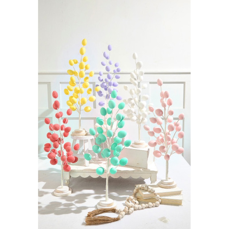 22.5 Colorful Flocked Egg Tree