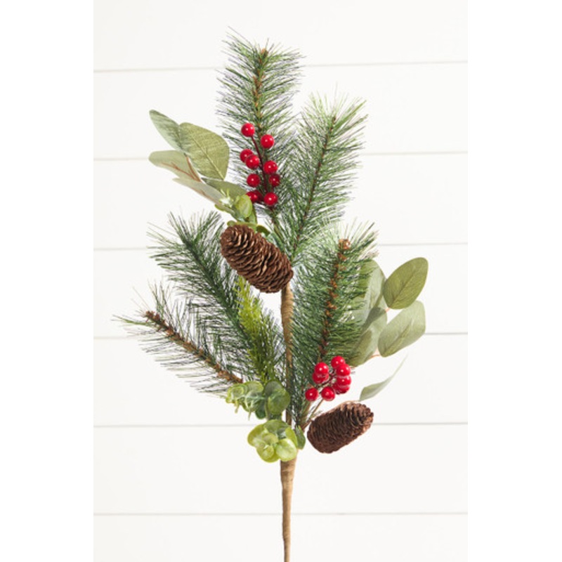 29 Mixed Pine Berry Cone Spray