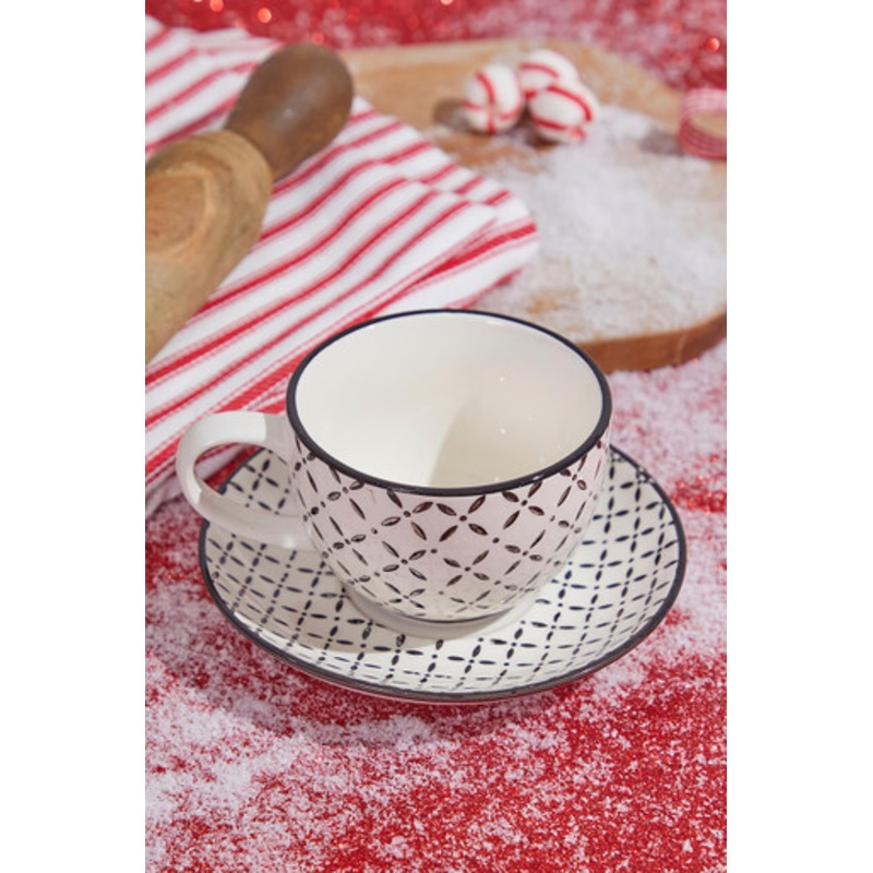 Ceramic Norden Pattern Cup And Saucer Set