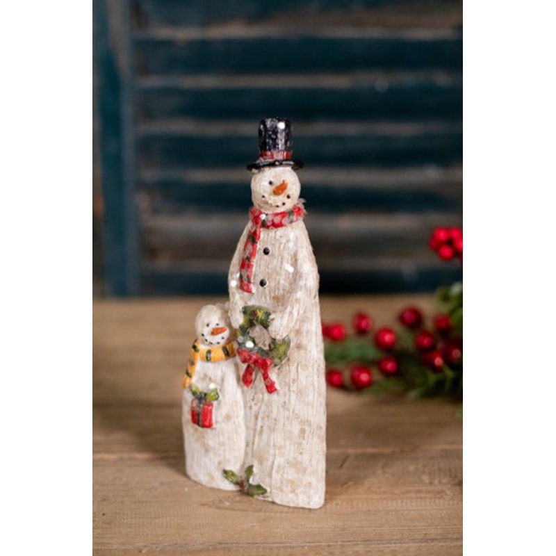 Resin Sparkly Snowman Family