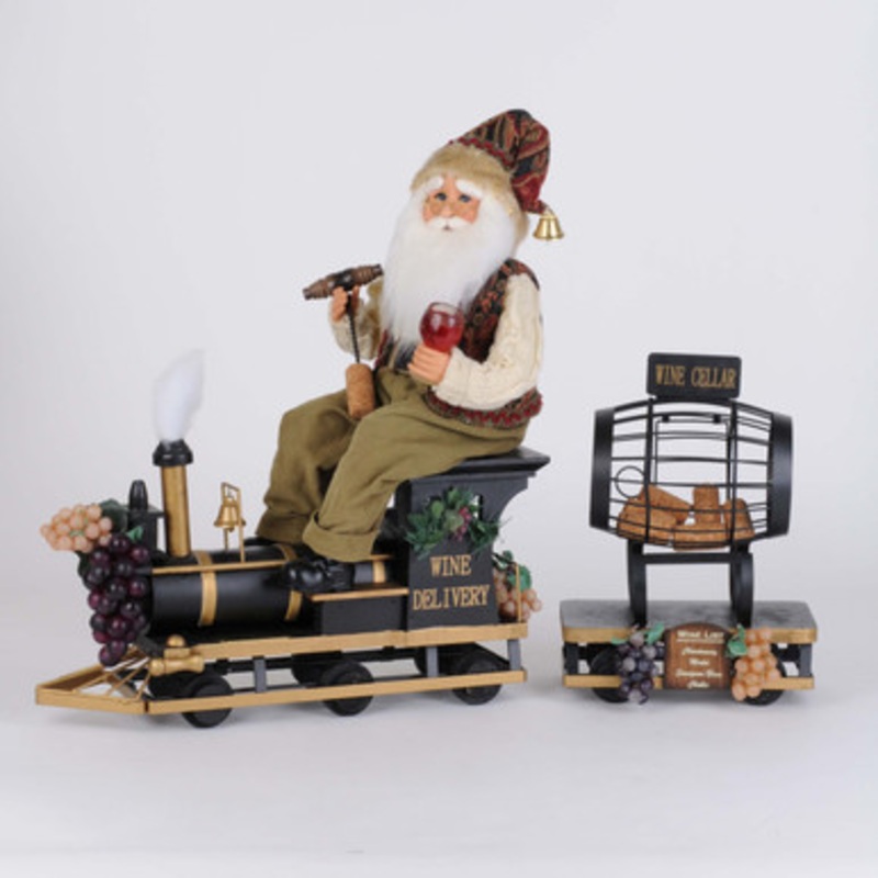 Wine Delivery, 2 pc. Train Santa