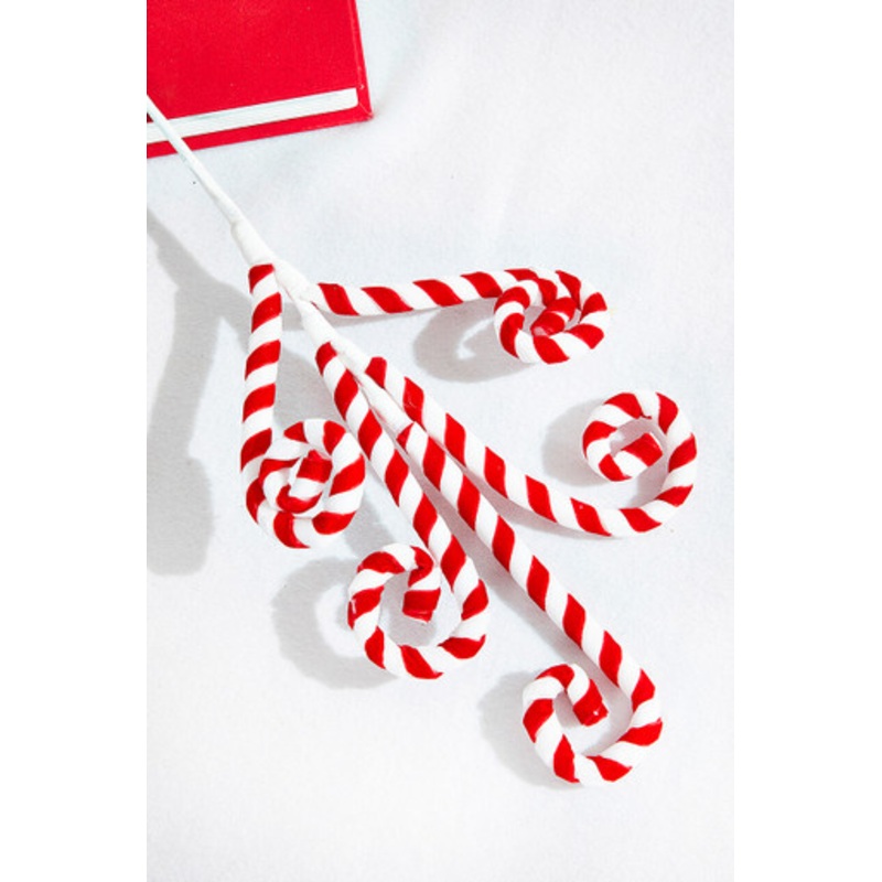 24 Red and White Peppermint Swirl Spray