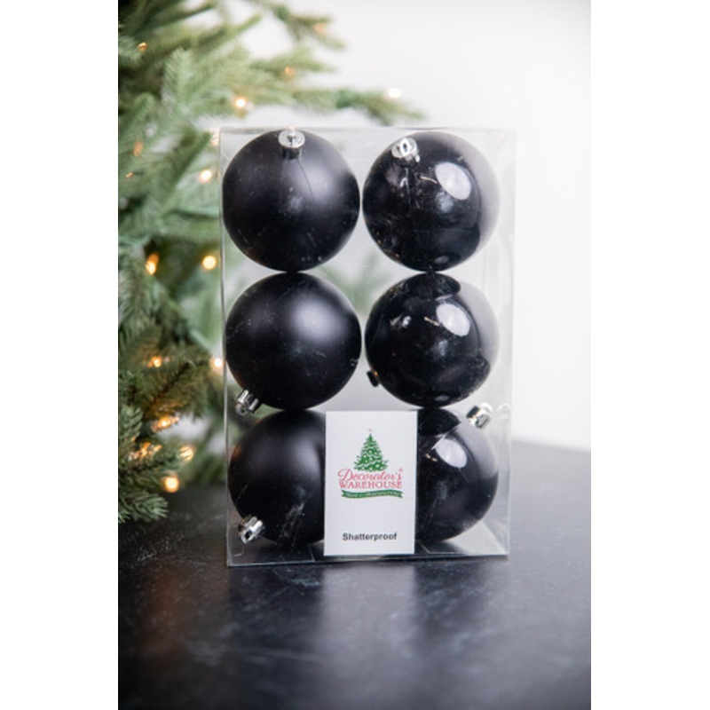 Black Assorted 8cm Shatterproof – Set of 6