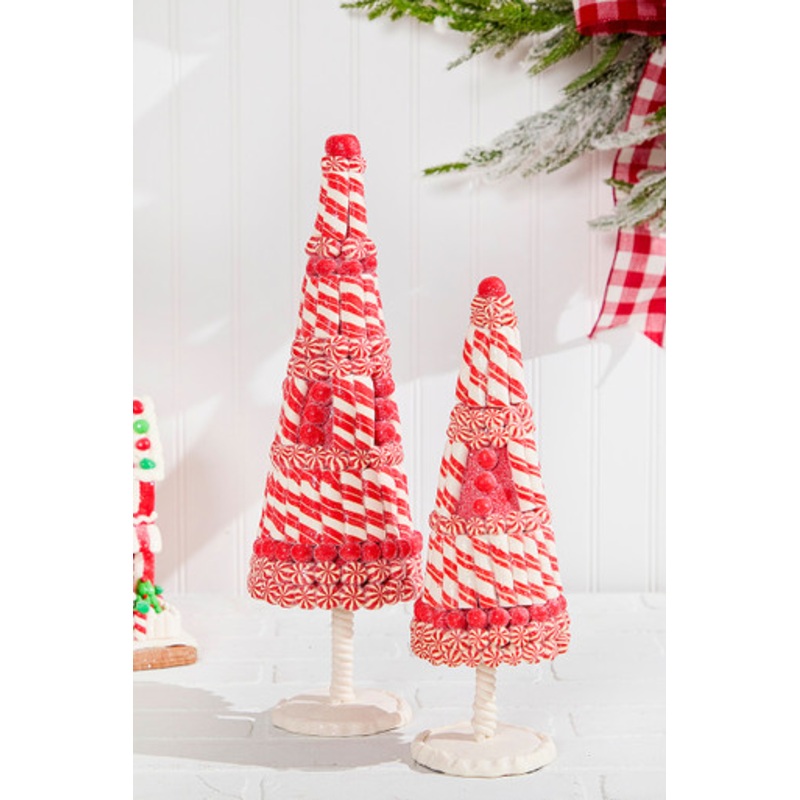 Red & White Clay Dough Candy Tree – Set Of 2