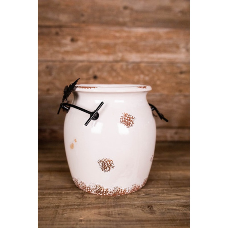 10 Simplicity Ceramic Pot with Butterfly Detail
