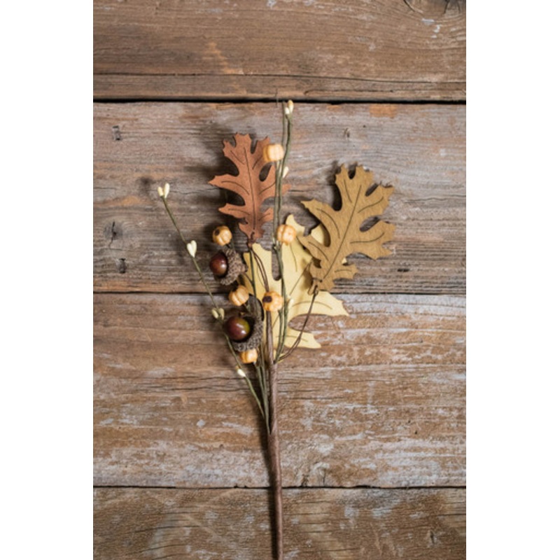 12 Harvest Wood Leaf Pick with Berry