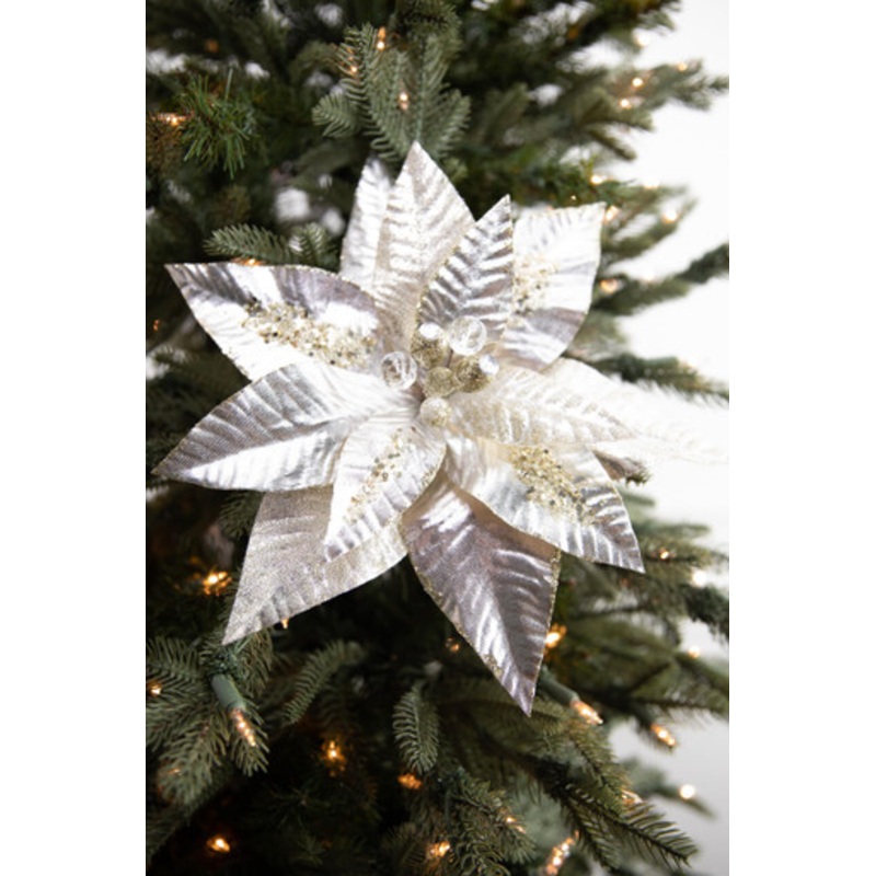 22 x 12 Metallic Poinsettia Stem