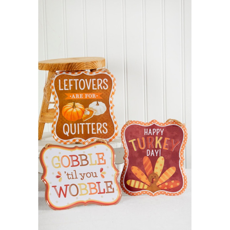 7H x 6L Thanksgiving Asst Embossed Sign