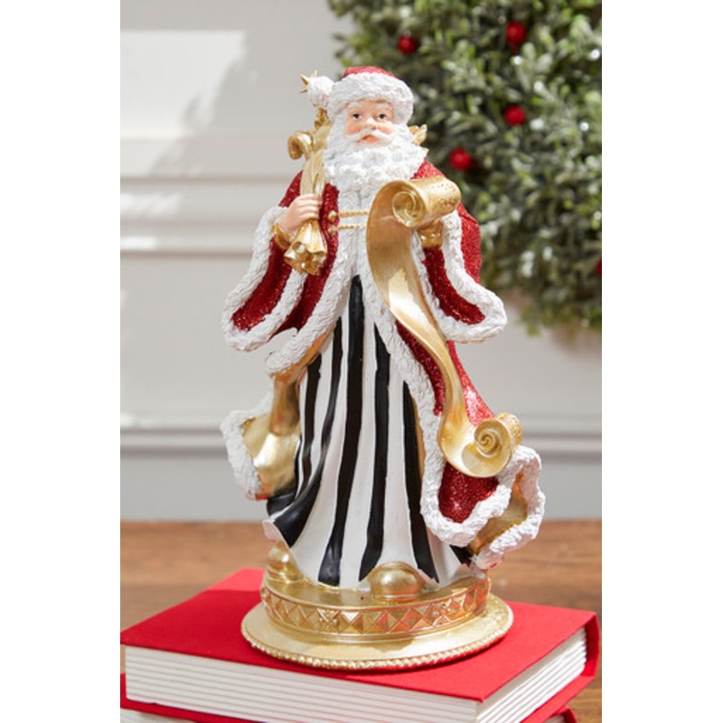 11 Resin Elegant Santa with Sack/List