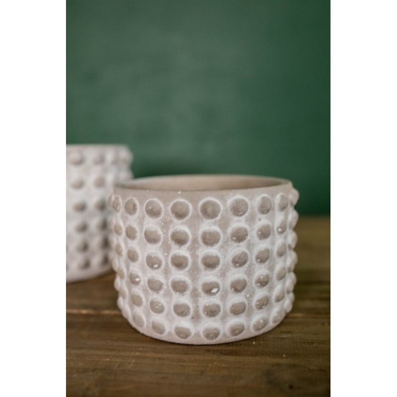 4H x 5D Stone Geo Dotted Hobnail Pot