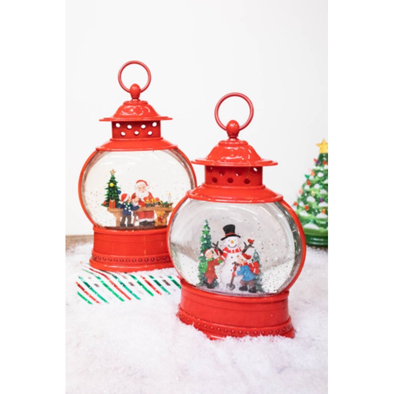 11.5 Battery Operated Lighted Spinning Water Globe with Holiday Design