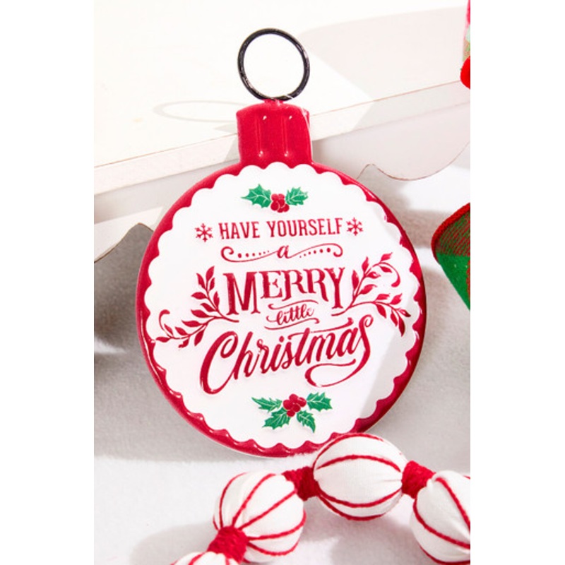 7 Metal Merry Christmas Ornament Sign