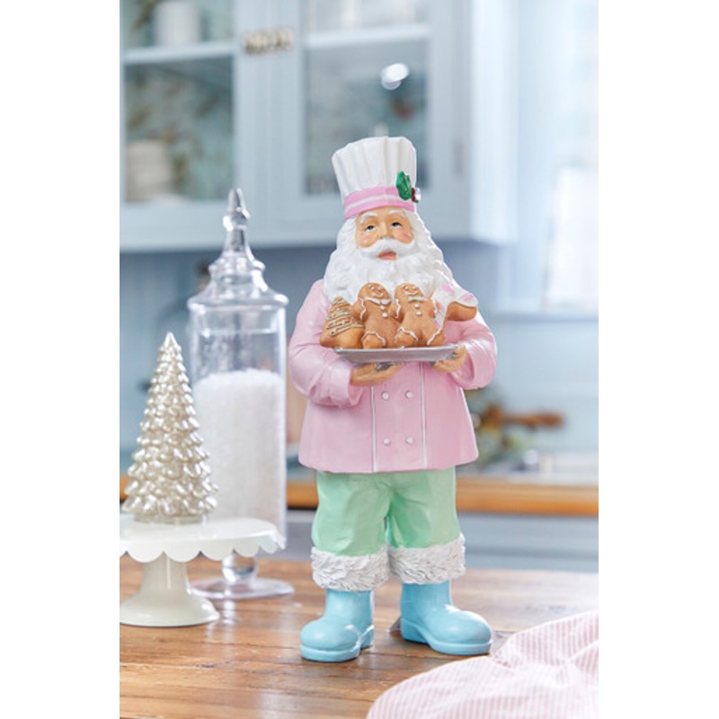 16.6 Resin Pastel Gingerbread Santa Chef