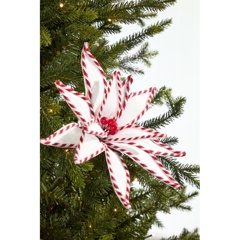 19 x 12 White and Red Poinsettia Stem